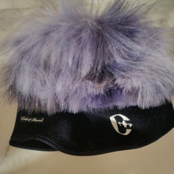 Conte of Florence Black Fleece Lavender‎ Faux Fur Winter Hat Made in Italy Logo main image 5